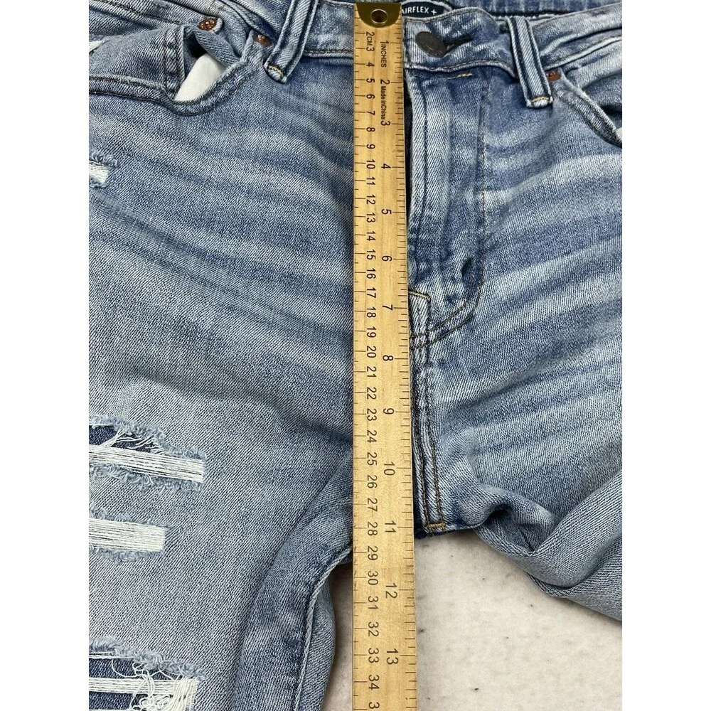 American Eagle Men’s 36x32 Light Wash Distressed Athletic Fit Airflex+ Jeans